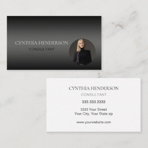 Professionell Elegant - minimalt foto för svart to Visitkort