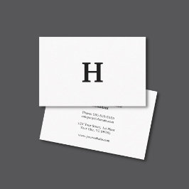 Professionell Elegant - minimalt svartvit monogram Visitkort