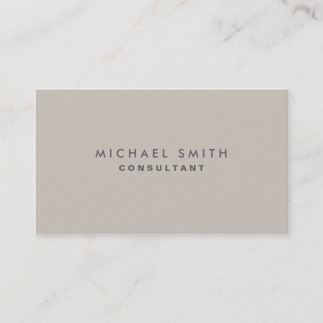 Professionell Elegant Modern Beige Plain Simple Visitkort (Framsida)
