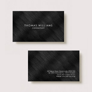 Professionell Elegant Modern Black Brushed Metall Visitkort