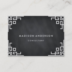 Professionell Elegant Modern Black Chalk Board Bus Visitkort