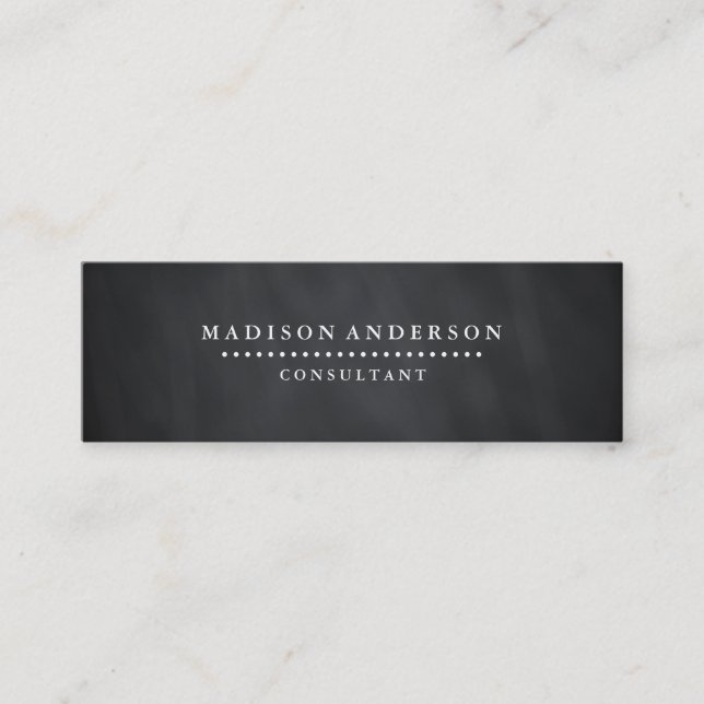 Professionell Elegant Modern Black Chalk Board Mini Visitkort (Framsida)