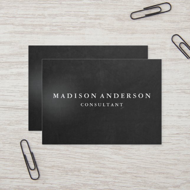 Professionell Elegant Modern Black Chalk Board Visitkort (Fram/Back In Situ)