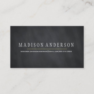 Professionell Elegant Modern Black Chalk Board Visitkort