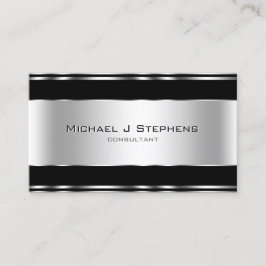 Professionell Elegant Modern Black och Silver Visitkort