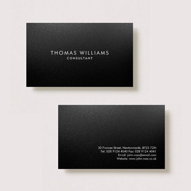 Professionell Elegant Modern Black Plain Metall Visitkort (Skapare uppladdad)