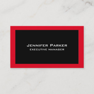 Professionell Elegant Modern Black Red Snyggt Visitkort