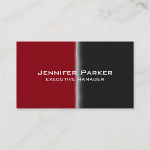 Professionell Elegant Modern Black Red Snyggt Visitkort