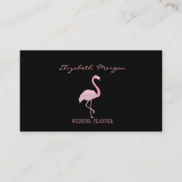 Professionell Elegant Modern Black,Rosa Flamingo Visitkort