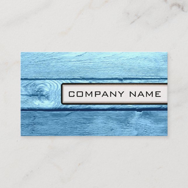 Professionell Elegant Modern Blue Wood look #2 Visitkort (Framsida)
