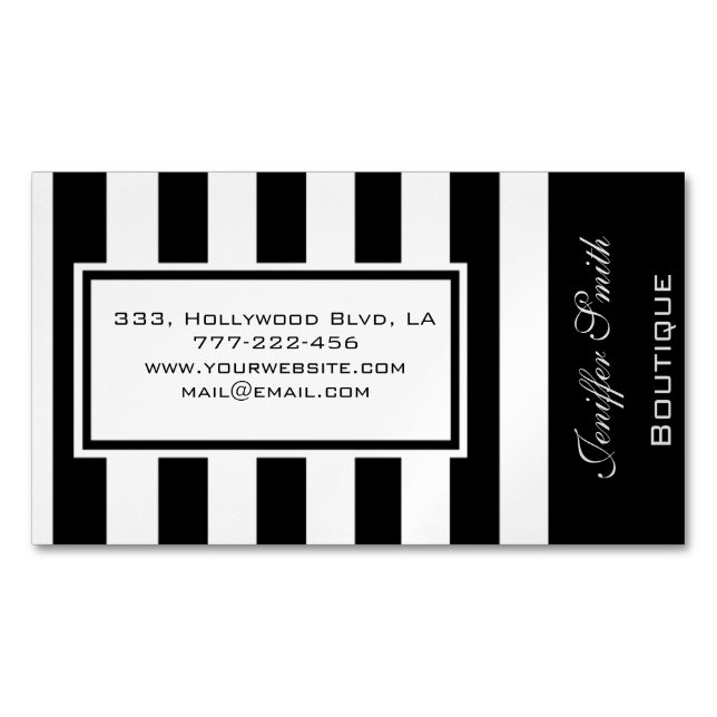 Professionell elegant modern chic rand magnetiska visitkort (Framsida)