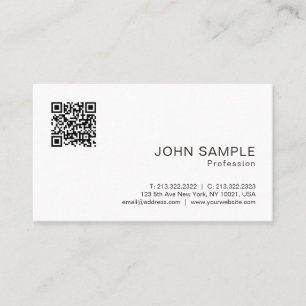 Professionell Elegant Modern enkel QR-kodprojektio Visitkort