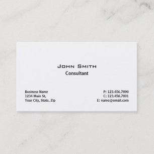 Professionell Elegant Modern enkel vit sladd Visitkort