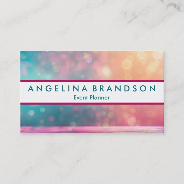 Professionell Elegant Modern Glitter-händelseplane Visitkort (Framsida)