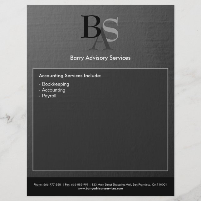 Professionell Elegant Modern Grått Black Flyer (Framsidan)