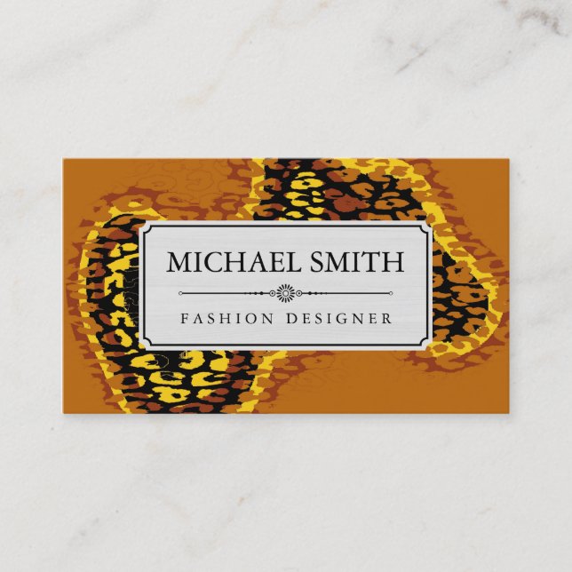 Professionell Elegant Modern Leopard Skin #15 Visitkort (Framsida)