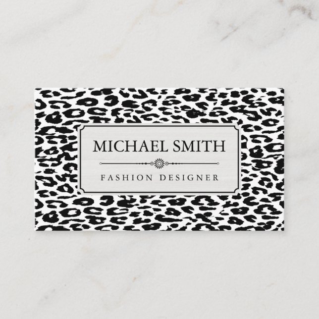 Professionell Elegant Modern Leopard Skin #25 Visitkort (Framsida)