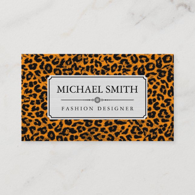 Professionell Elegant Modern Leopard Skin #30 Visitkort (Framsida)