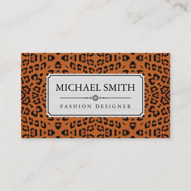 Professionell Elegant Modern Leopard Skin #35 Visitkort (Framsida)
