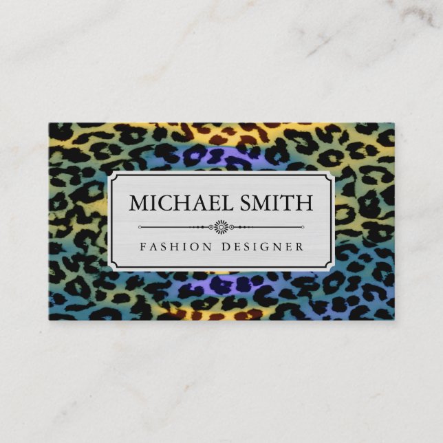 Professionell Elegant Modern Leopard Skin #51 Visitkort (Framsida)