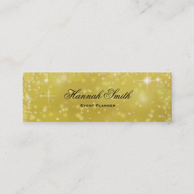 Professionell elegant modern lyx glitter mini bu visitkort (Framsida)