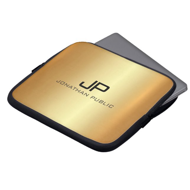 Professionell Elegant Modern Lyxig Guld Laptop Fodral (Framsida topp)