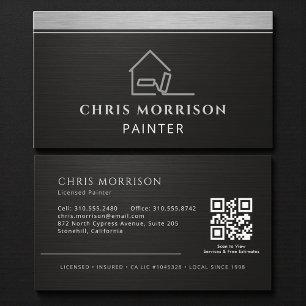 Professionell Elegant Modern Målare QR-kod Visitkort