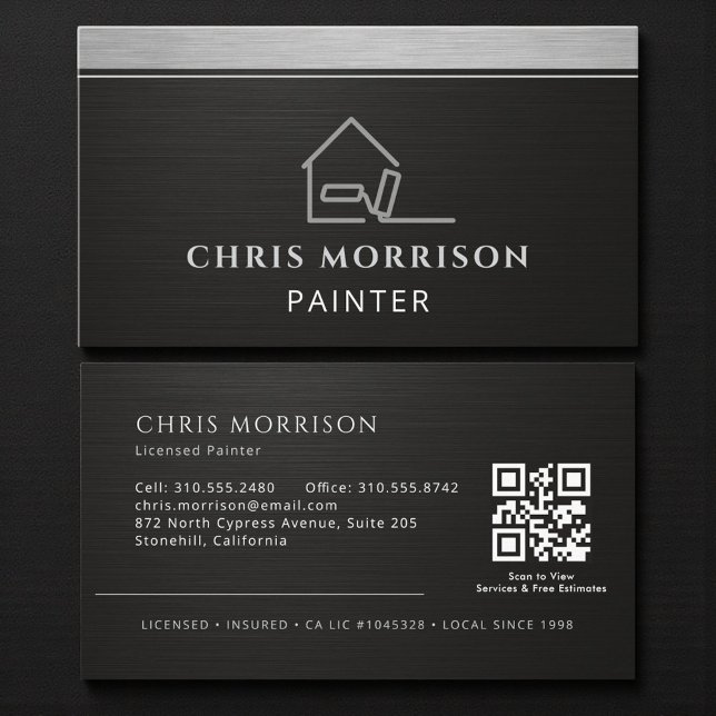 Professionell Elegant Modern Målare QR-kod Visitkort (Skapare uppladdad)