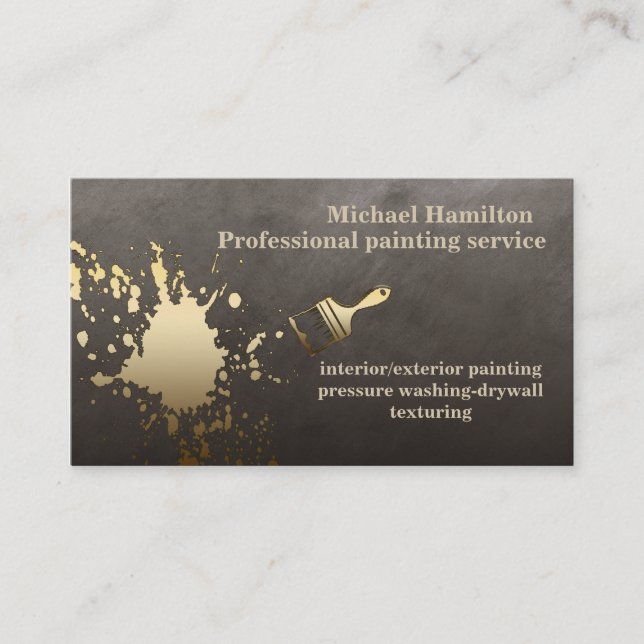 Professionell elegant modern målartjänst visitkort (Framsida)