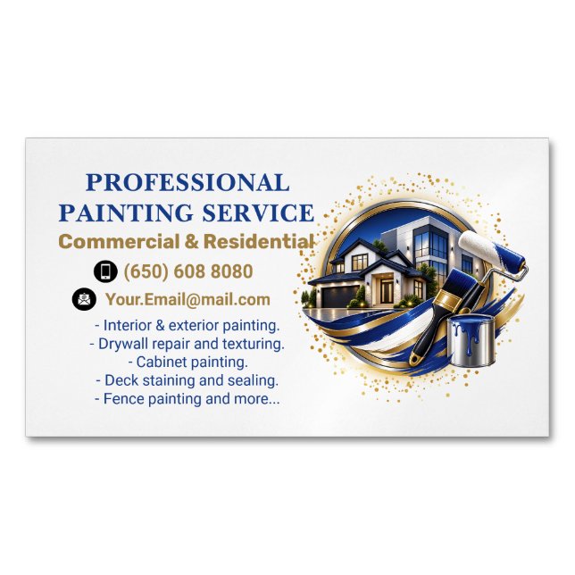 Professionell elegant modern målningsservice magnetiska visitkort (Framsida)
