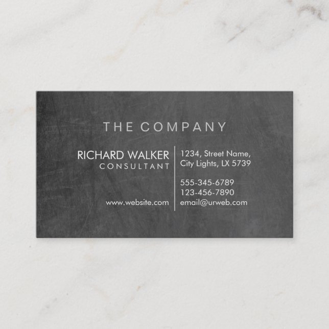 Professionell Elegant Modern med subtle Chalkboard Visitkort (Framsida)