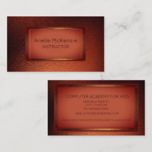 Professionell Elegant Modern Metallisk Orange Ombr Visitkort