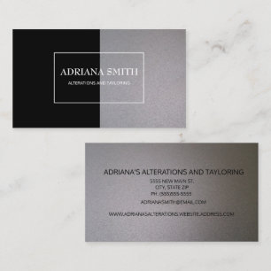 Professionell Elegant Modern Metallisk Svart Silve Visitkort