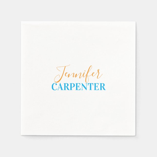 Professionell elegant modern minimalist enkel  pappersservett (Framsidan)