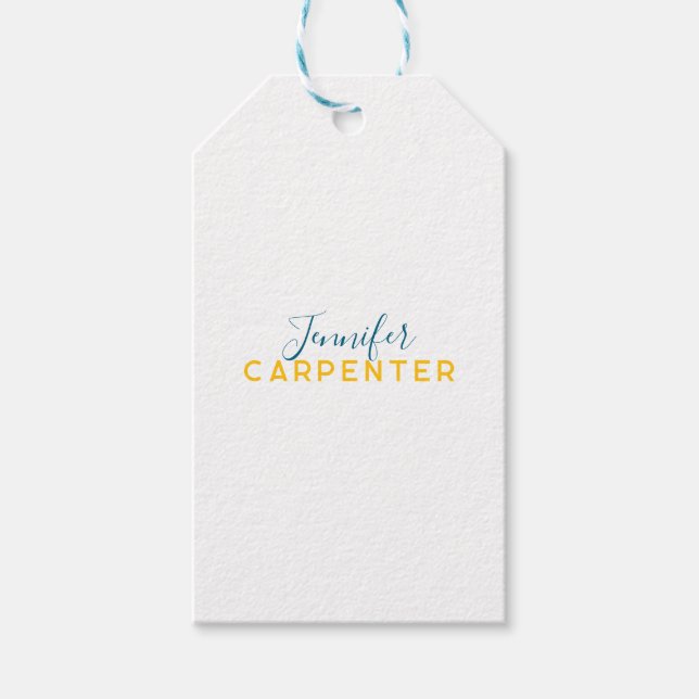 Professionell elegant modern minimalist enkel presentetikett (Framsidan)