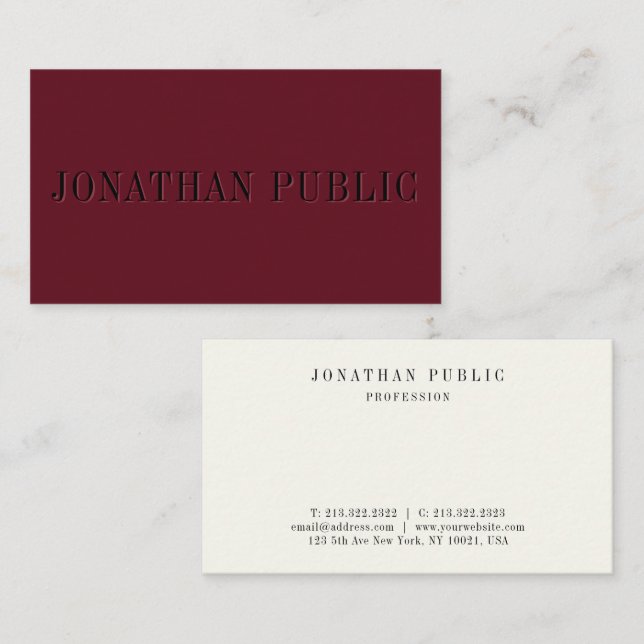 Professionell Elegant Modern Minimalist-mall Visitkort (Fram/baksida)