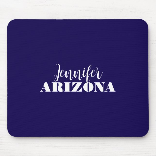 Professionell elegant modern minimalist mörkblå musmatta (Framsidan)