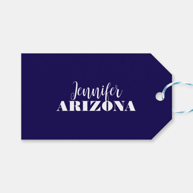 Professionell elegant modern minimalist mörkblå presentetikett (Framsidan (Horisontell))