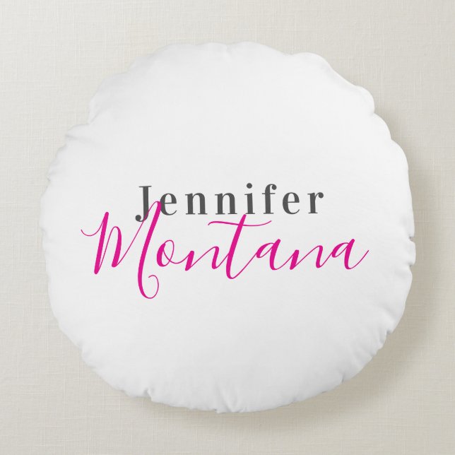 Professionell elegant modern minimalist namn rund kudde (Framsidan)