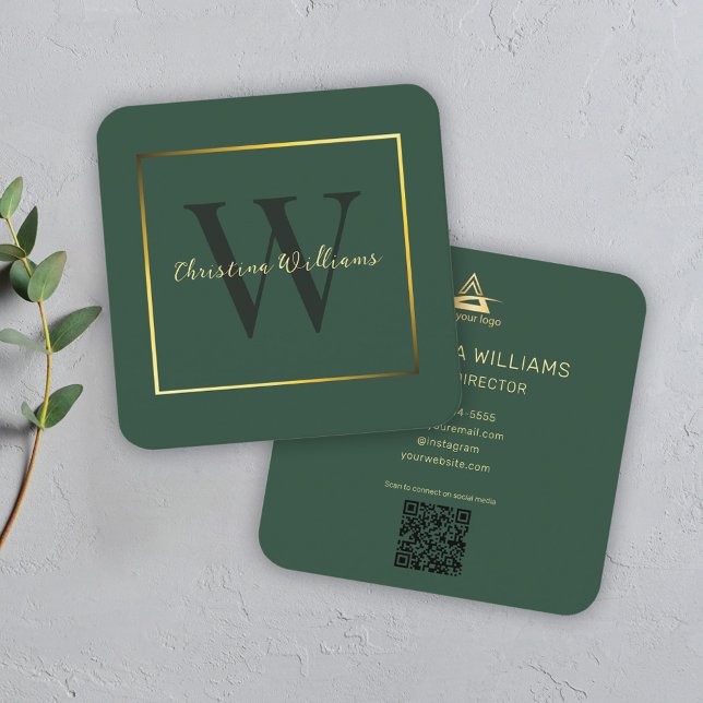 Professionell Elegant Modern Minimalist Uniformer Fyrkantigt Visitkort (Professional Elegant Modern Minimalist Unique Square Business Card)