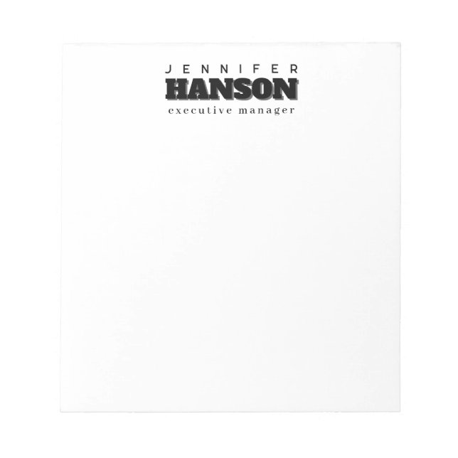 Professionell elegant modern minimalistisk enkel anteckningsblock (Framsida)