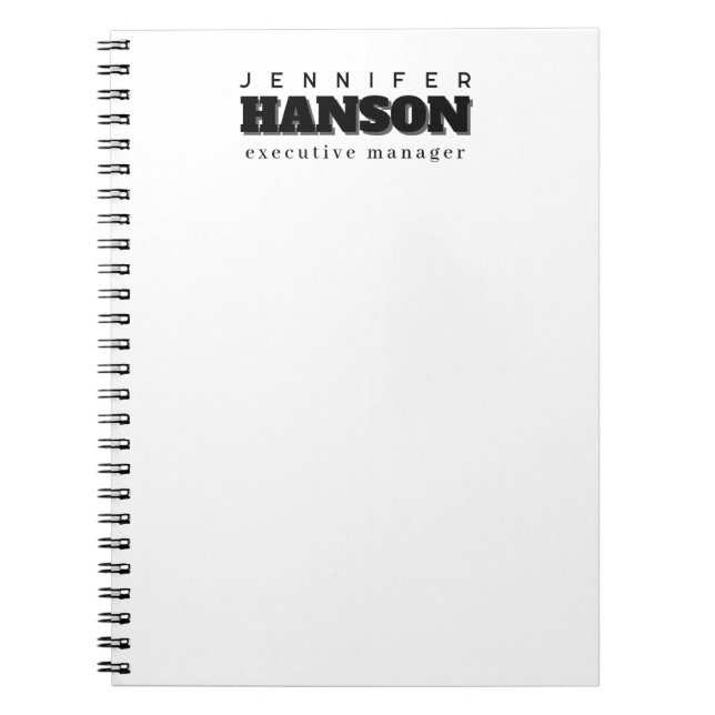 Professionell elegant modern minimalistisk enkel anteckningsbok (Framsidan)