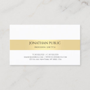 Professionell Elegant Modern minimalistisk Guld Wh Visitkort