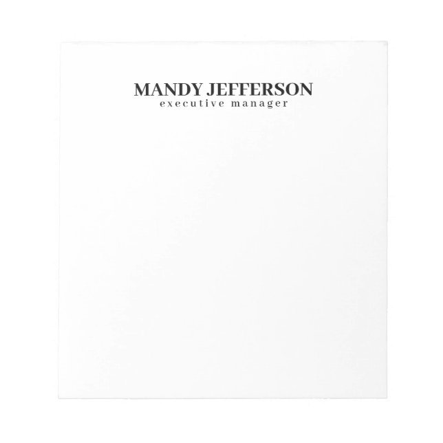 Professionell elegant modern minimalistisk lägg ti anteckningsblock (Framsida)
