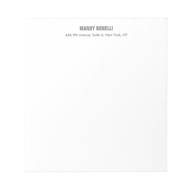 Professionell elegant modern minimalistisk lägg ti anteckningsblock (Framsida)