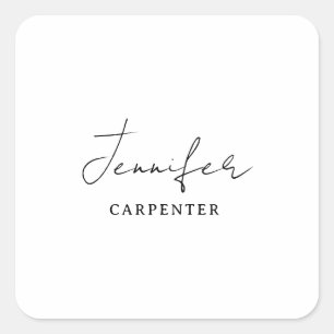 Professionell elegant modern minimalistisk lägg ti fyrkantigt klistermärke