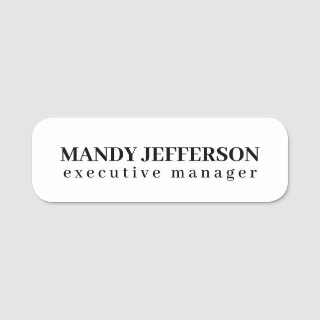 Professionell elegant modern minimalistisk lägg ti namnbricka (Framsida)