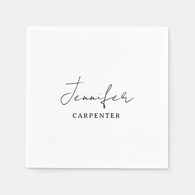 Professionell elegant modern minimalistisk lägg ti pappersservett (Framsidan)