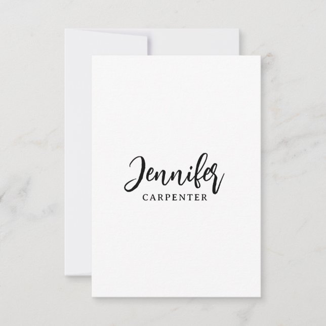Professionell elegant modern minimalistisk lägg ti tack kort (Framsida)