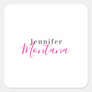 Professionell elegant modern minimalistisk namn fyrkantigt klistermärke
